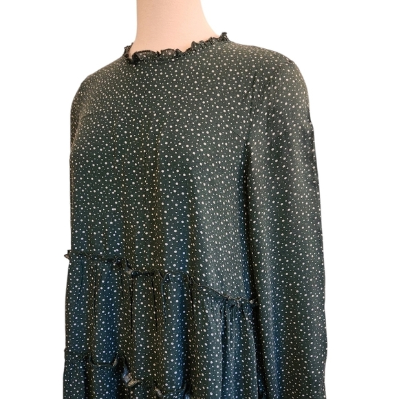 ANTHROPOLOGIE MAEVE ESTHER TIERED TUNIC/DRESS GREEN/WHITE POLKA DOT SIZE MEDIUM - Picture 8 of 13